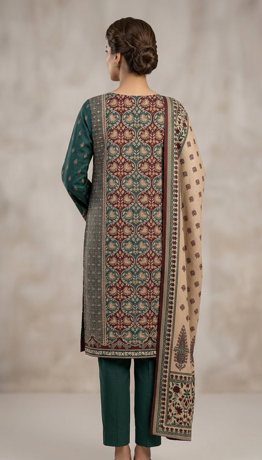 3Pcs Unstitched LUS-V5-004