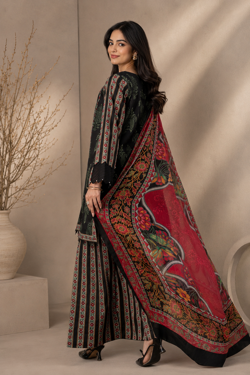 3Pcs Unstitched LUS-V8-006