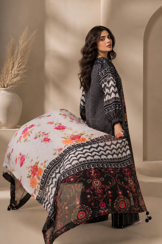 3Pcs Unstitched LUS-V8-007