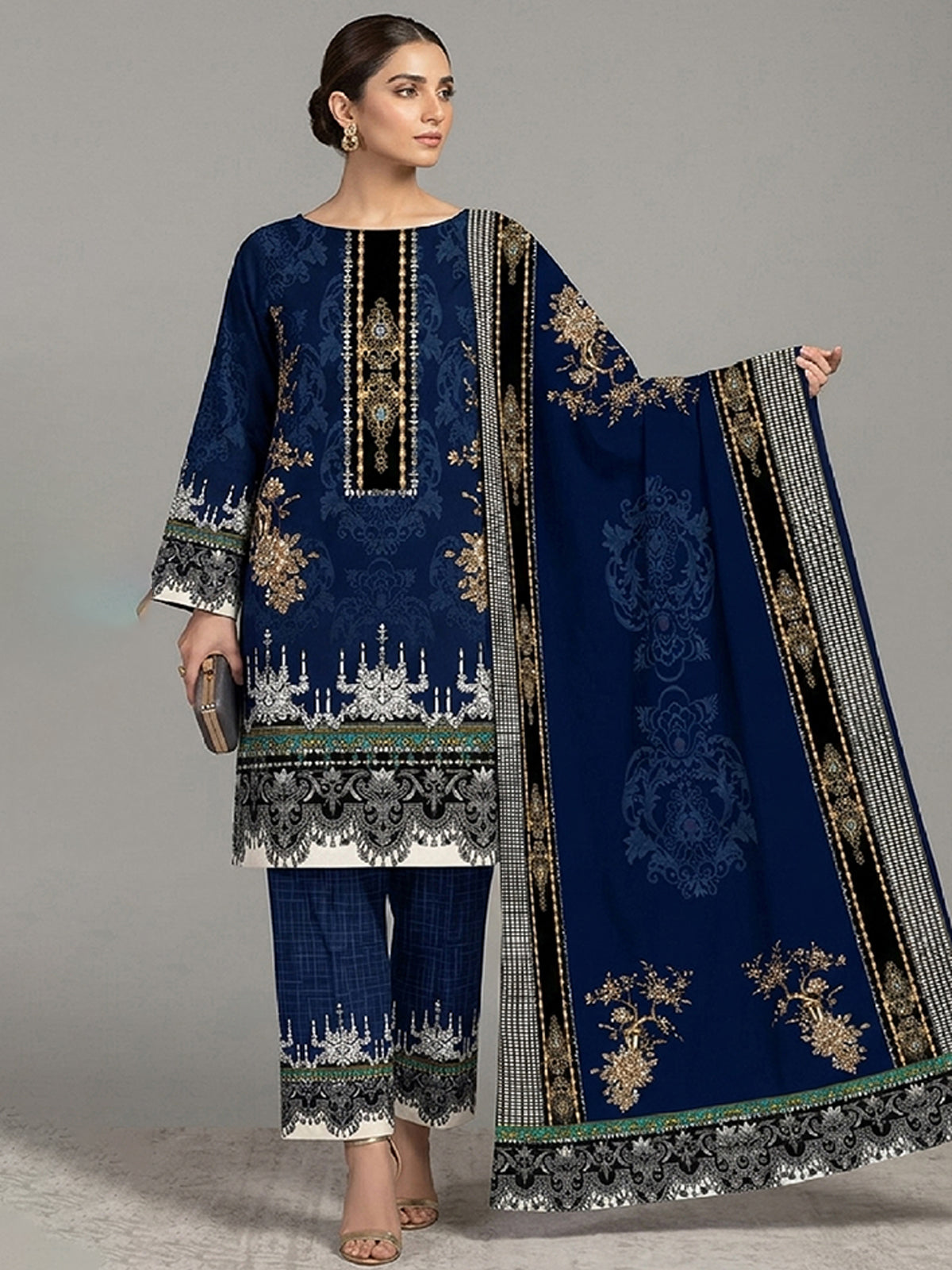 3Pcs Unstitched Marhaba Vol 01 Design 02