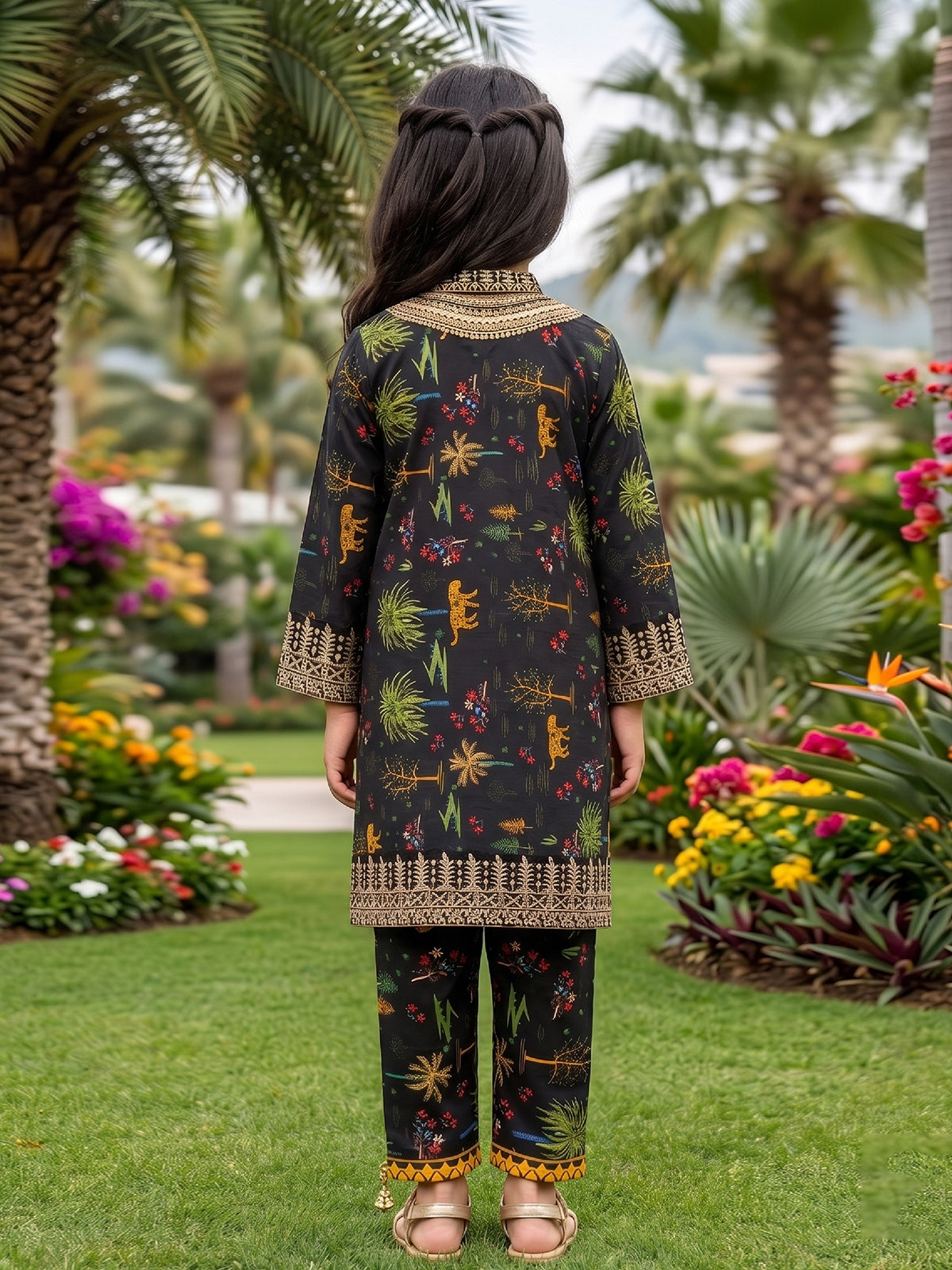 RWS-0010, Deep Bold Black Digital Print 2 Pcs