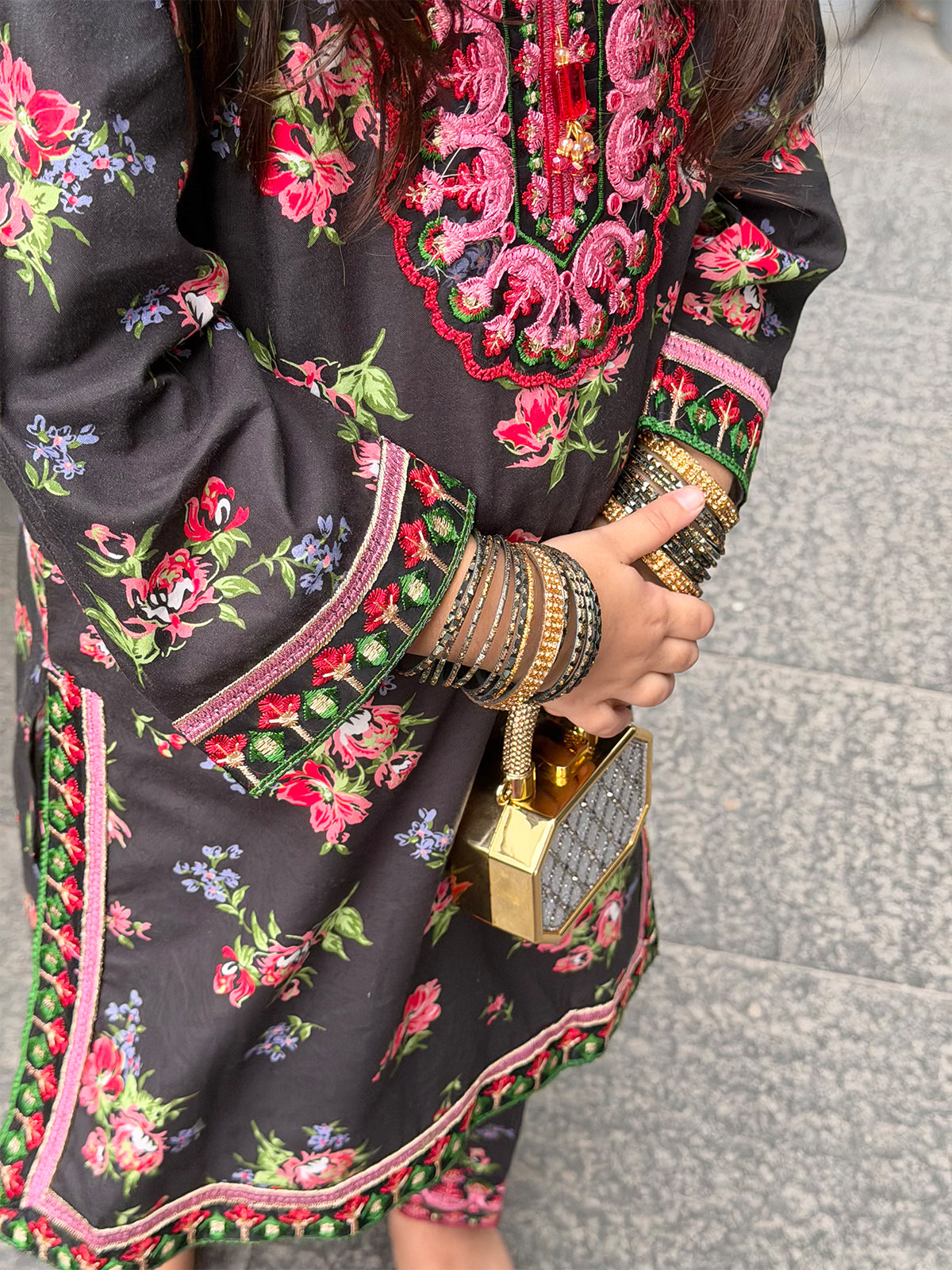 RWS-0008, Embroidered Multi Color Digital Print 2 Pcs