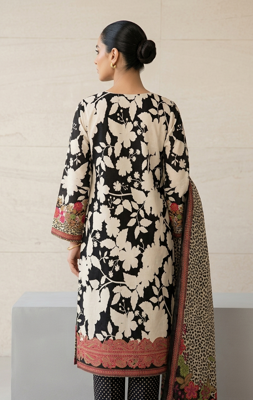 3Pcs Unstitched  LUS-V5-003