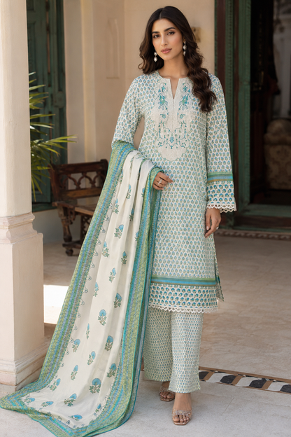 3Pcs Unstitched  LUS-V5-006