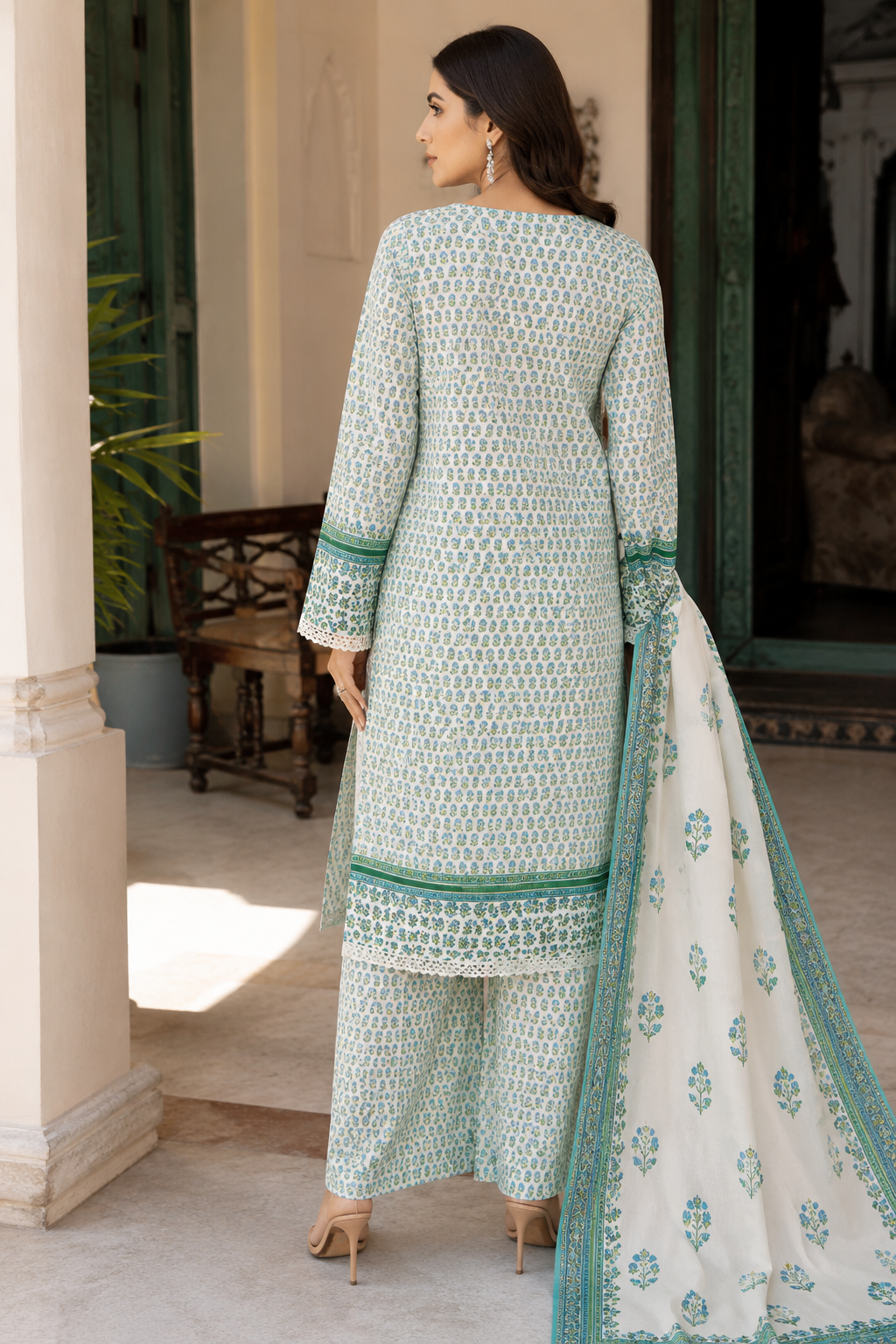 3Pcs Unstitched  LUS-V5-006