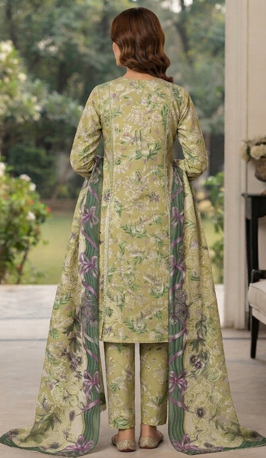 3Pcs Unstitched  LUS-V5-007