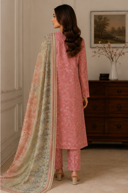 3Pcs Unstitched  LUS-V5-009