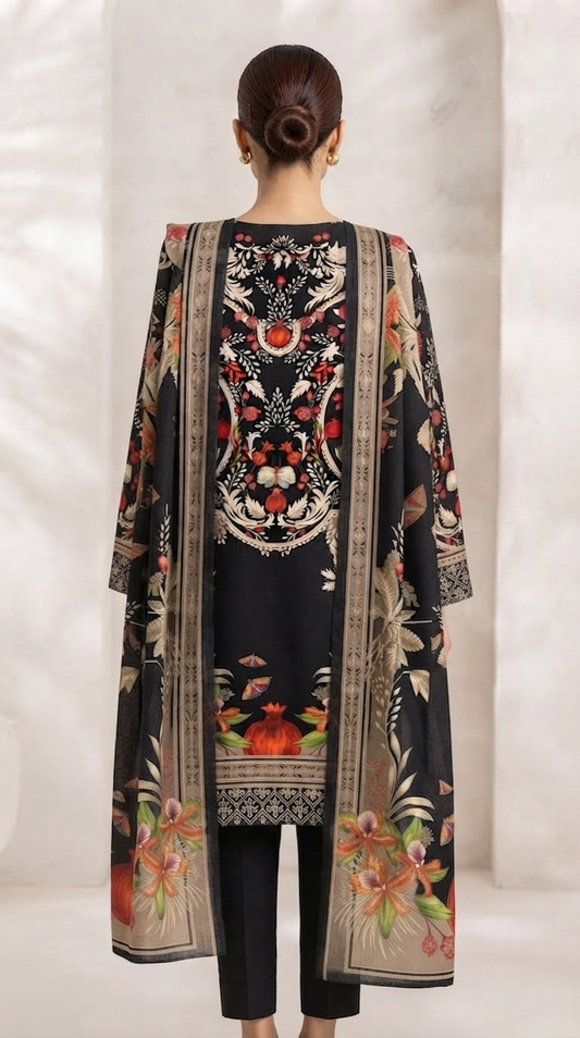 3Pcs Unstitched  LUS-V6-001