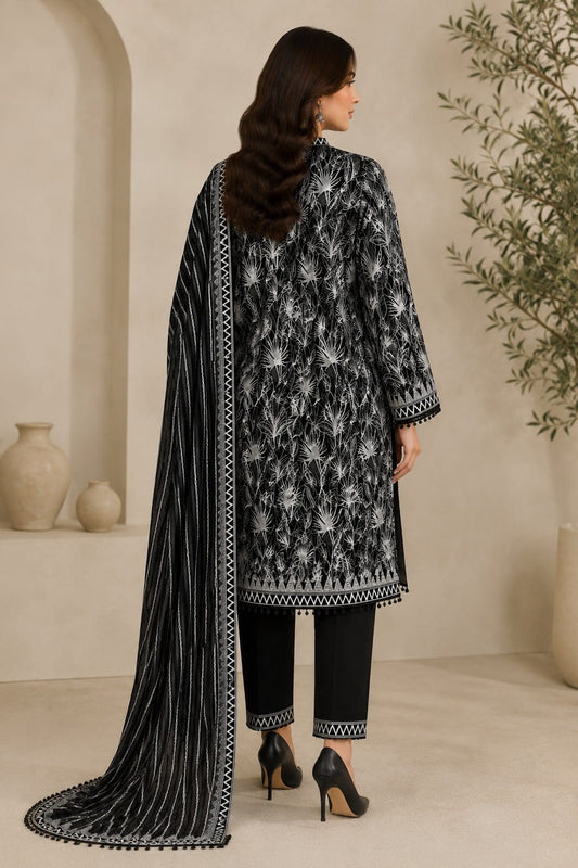 3Pcs Unstitched  LUS-V6-007