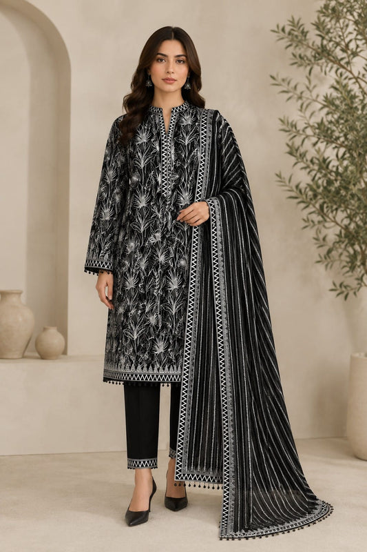 3Pcs Unstitched  LUS-V6-007
