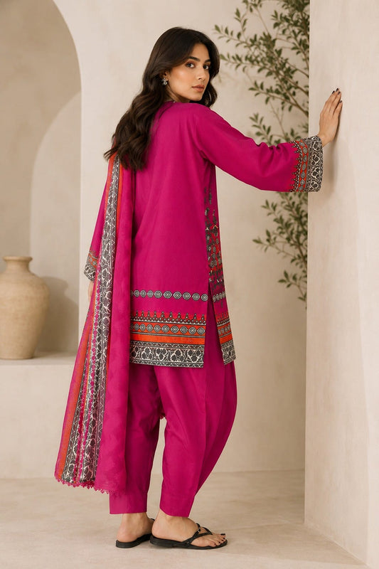 3Pcs Unstitched  LUS-V6-008