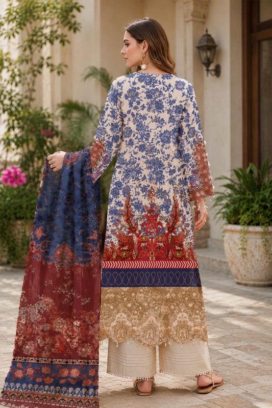 3Pcs Unstitched  LUS-V6-009