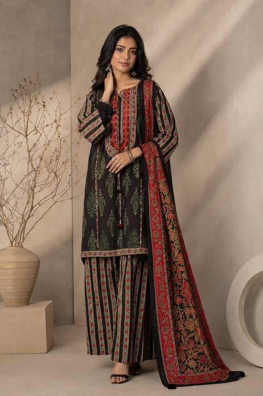 3Pcs Unstitched  LUS-V8-006