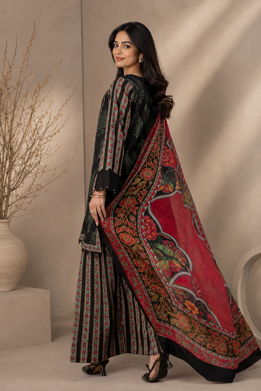 3Pcs Unstitched  LUS-V8-006