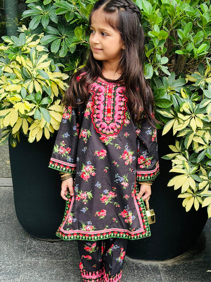 RWS-0008, Embroidered Multi Color Digital Print 2 Pcs