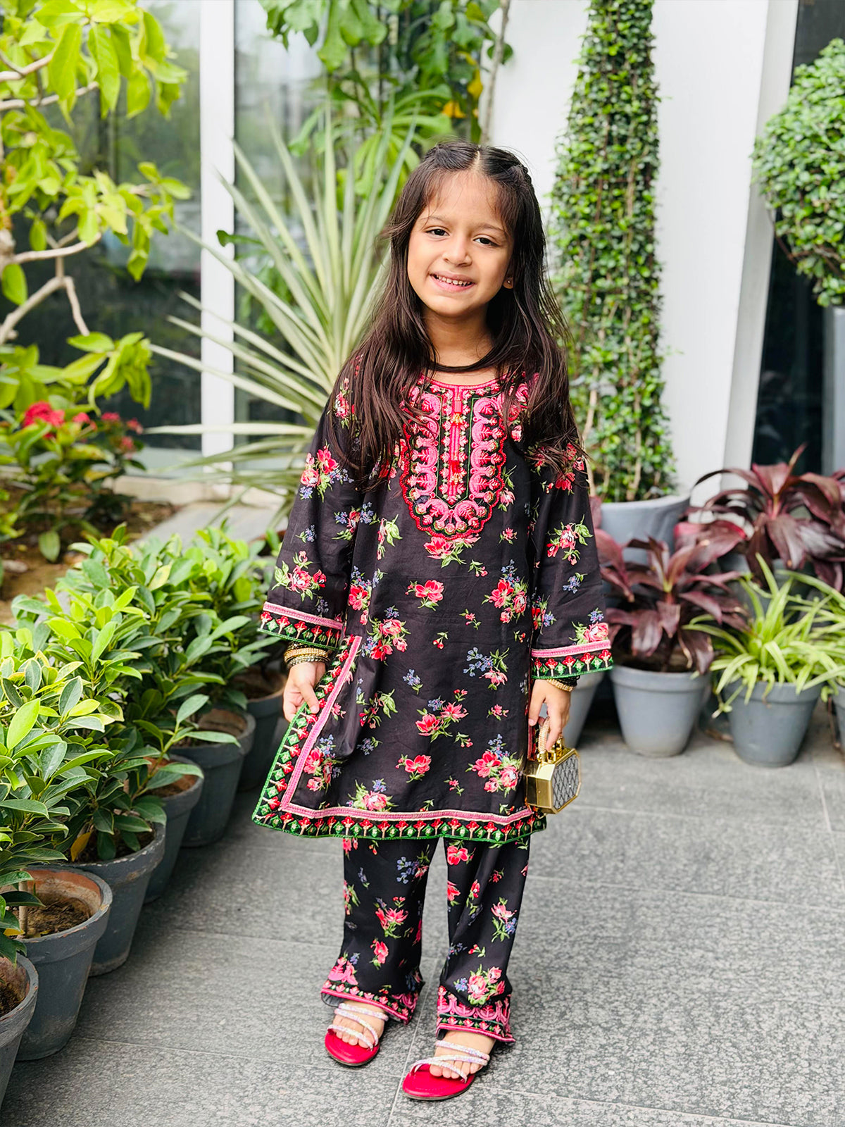 RWS-0008, Embroidered Multi Color Digital Print 2 Pcs