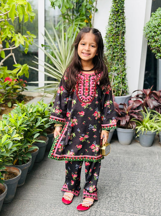 RWS-0008, Embroidered Multi Color Digital Print 2 Pcs
