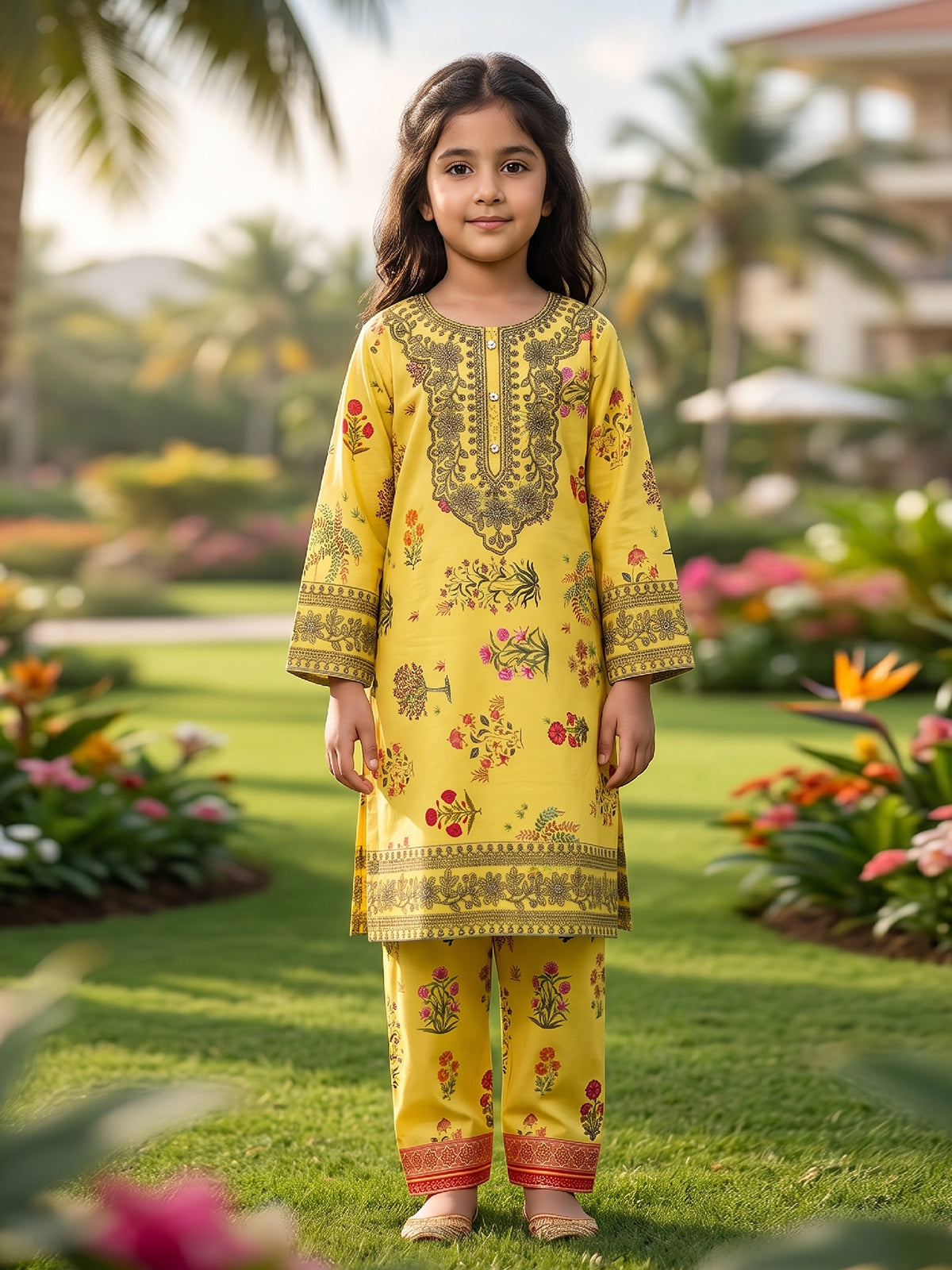 RWS-0017, Sunny Yellow Digital Print 2 Pcs
