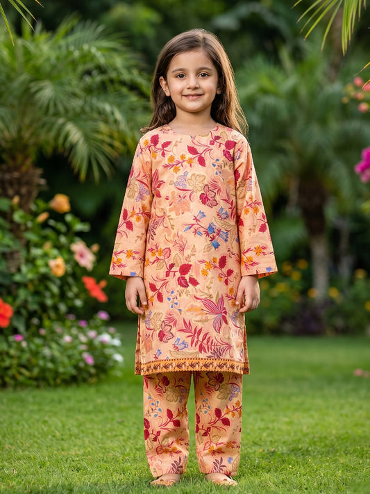 RWS-0018, Warm Peach Digital Print 2 Pcs